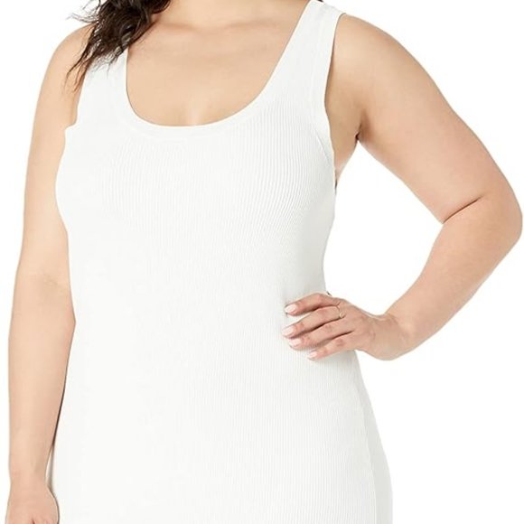 NWT THE DROP YASMIN SIDE-SLIT RIBBED MIDI TANK SWEATER DRESS IVORY SMALL - Picture 4 of 10